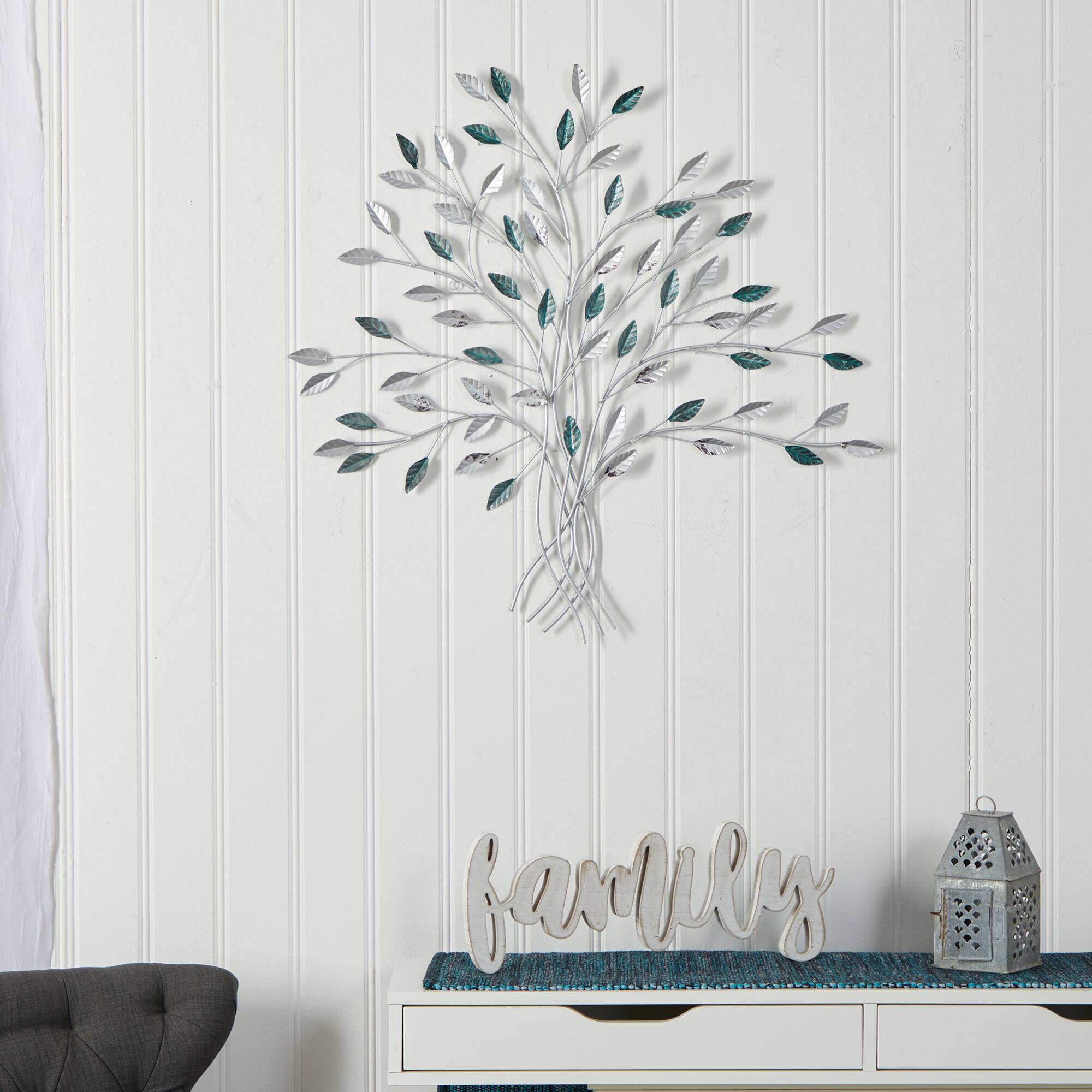 30" x 30" Hand-Painted Metal Tree of Life Wall Art Decor